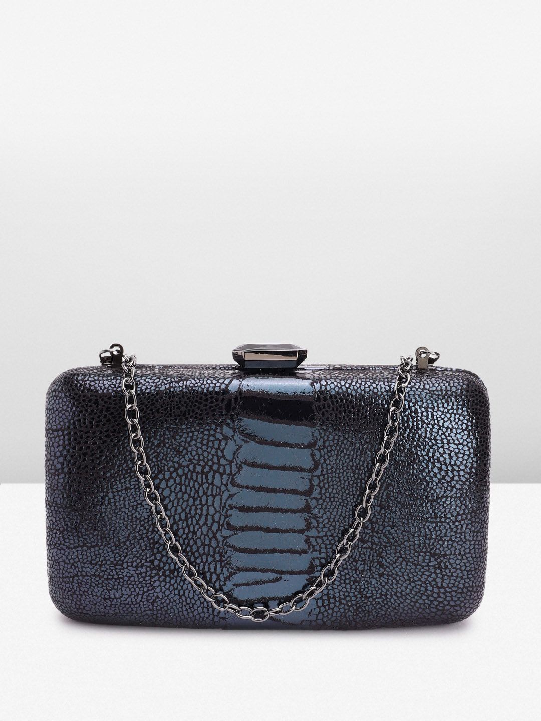 Lino Perros Snake Skin Textured Box Clutch