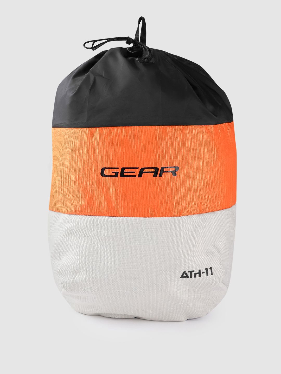 Gear Unisex Black & Yellow Colourblocked Brand Logo Print Backpack