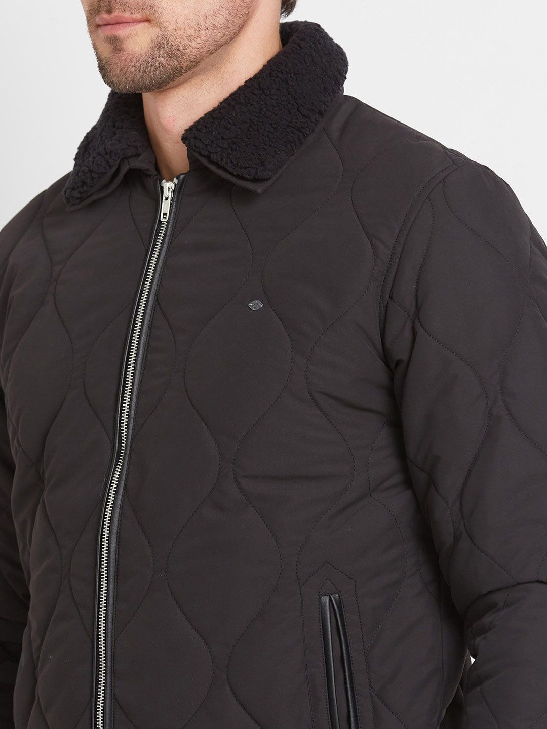 Being Human Spread Collar Quilted Jacket