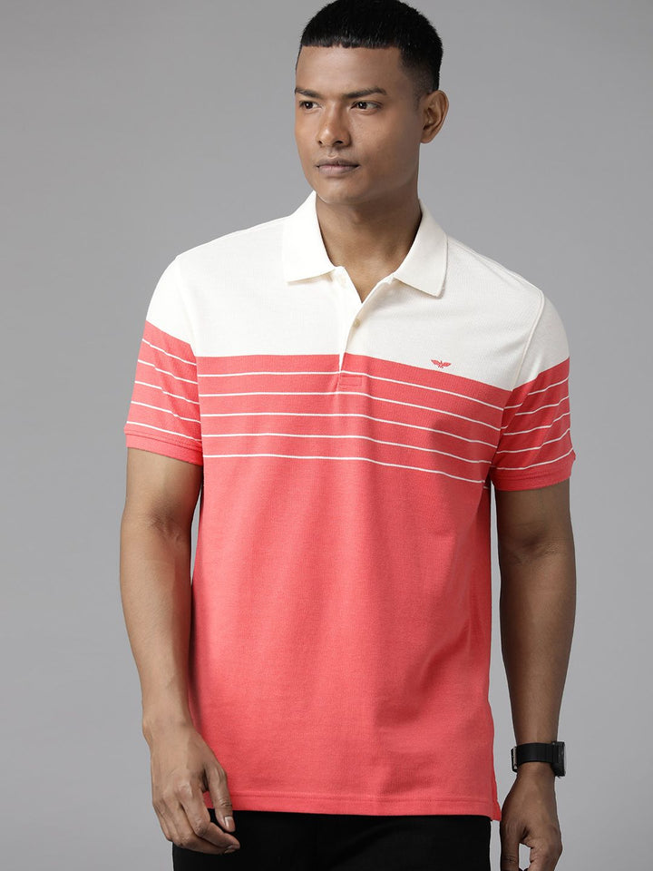 Park Avenue Men Colourblocked Polo Collar Slim Fit T-shirt