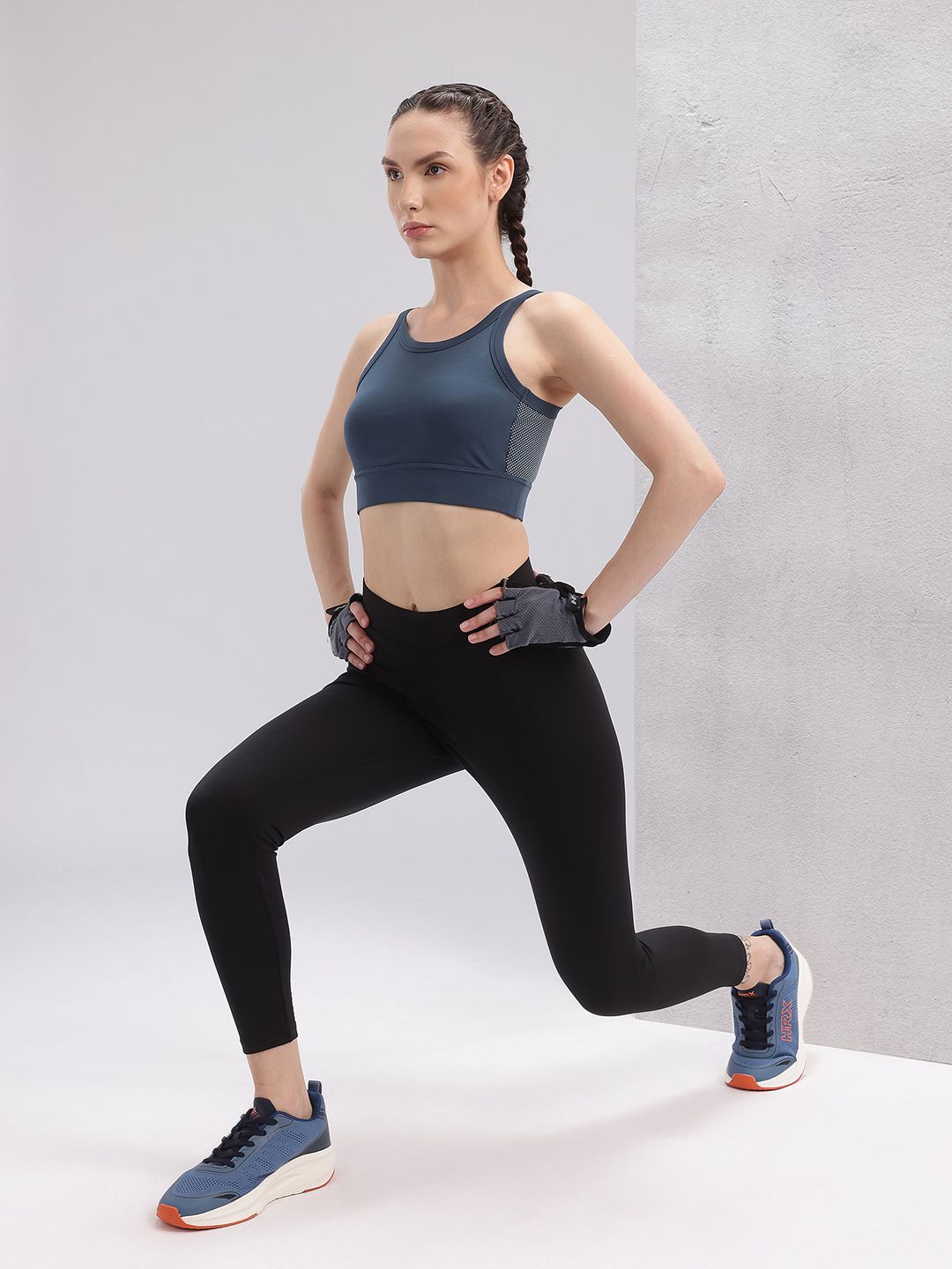 HRX by Hrithik Roshan Women Brand Logo Detail Rapid-Dry Cropped Training Tights