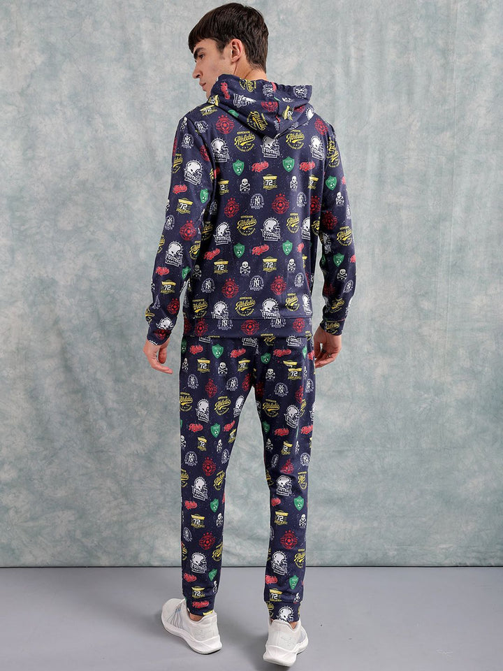 The Indian Garage Co Printed Hooded Sweatshirt & Joggers