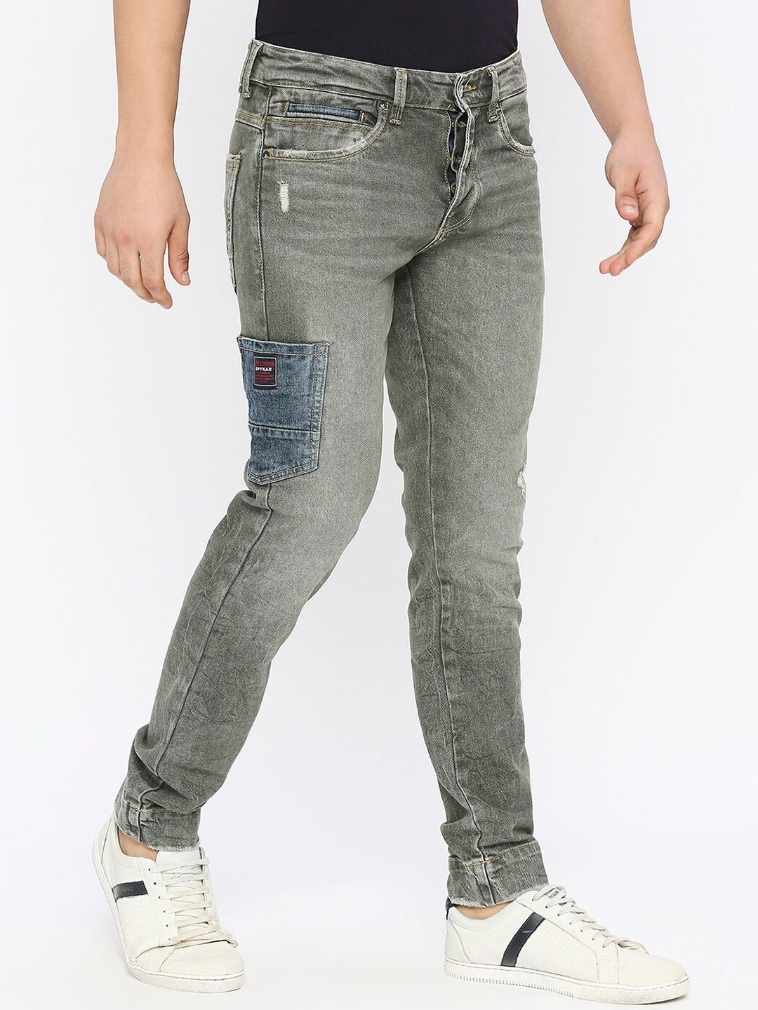 SPYKAR Men Relaxed Fit Low Distress Heavy Fade Stretchable Cotton Jeans