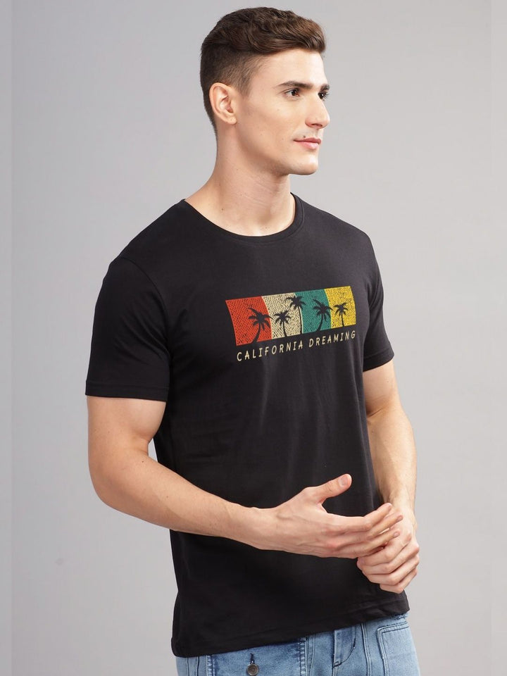 ADRO Typography Printed Round Neck Pure Cotton T-shirt