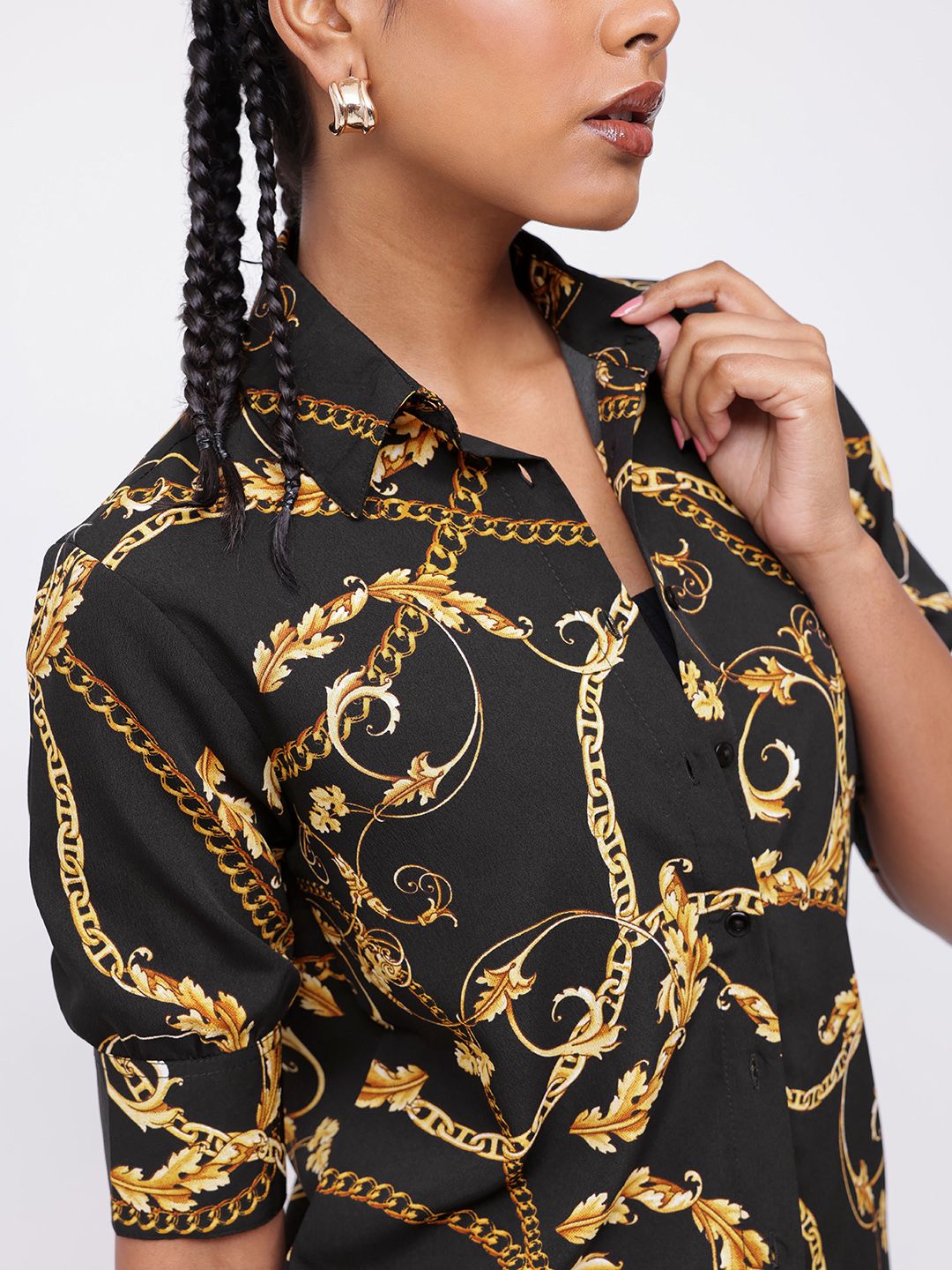 DressBerry Attractive Vintage Chain Print Shirt
