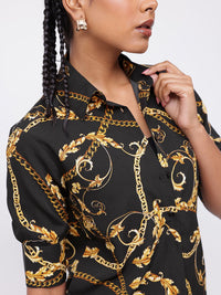 DressBerry Attractive Vintage Chain Print Shirt