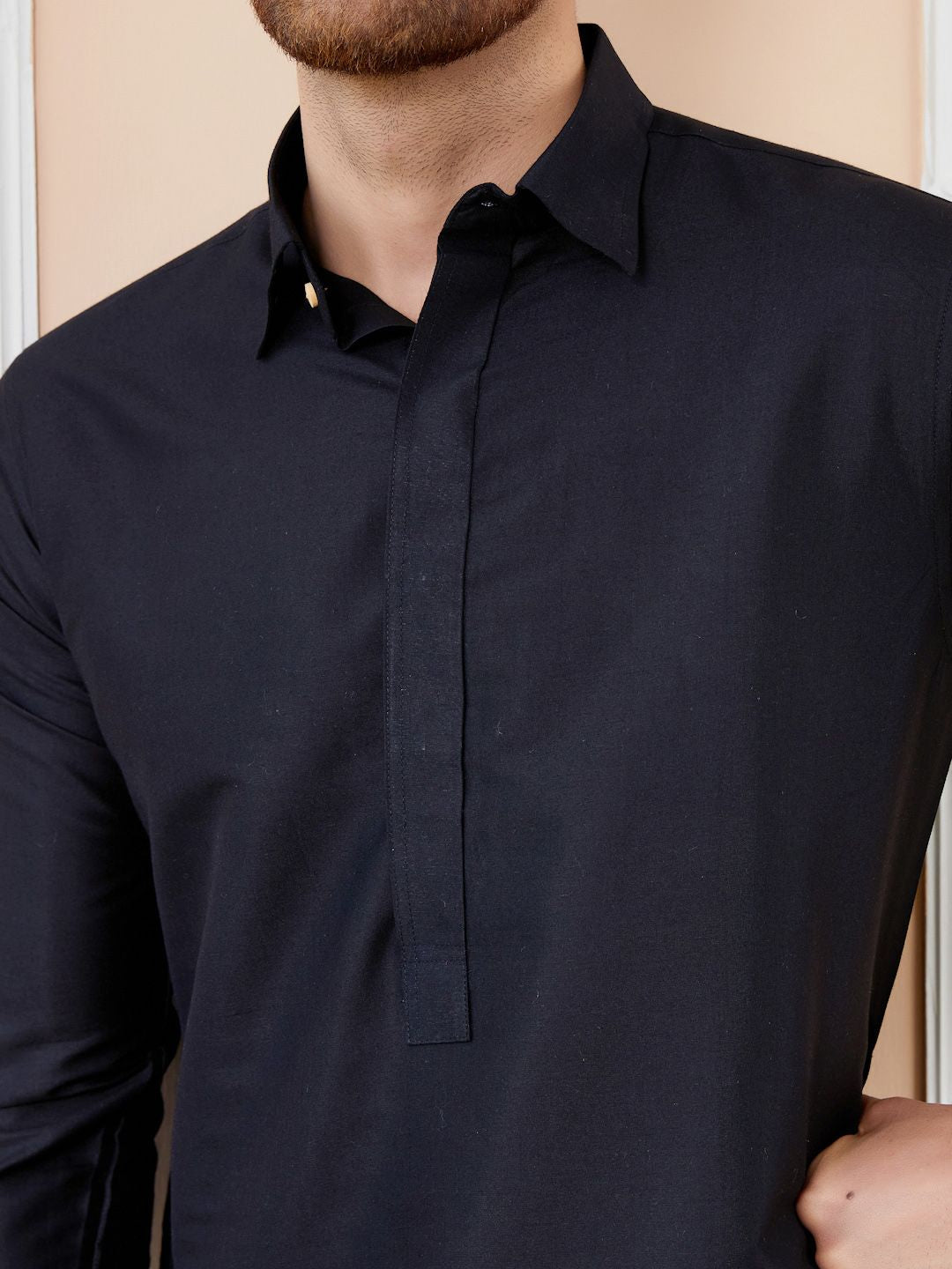 See Designs Shirt Collar Cotton Pathani Kurta