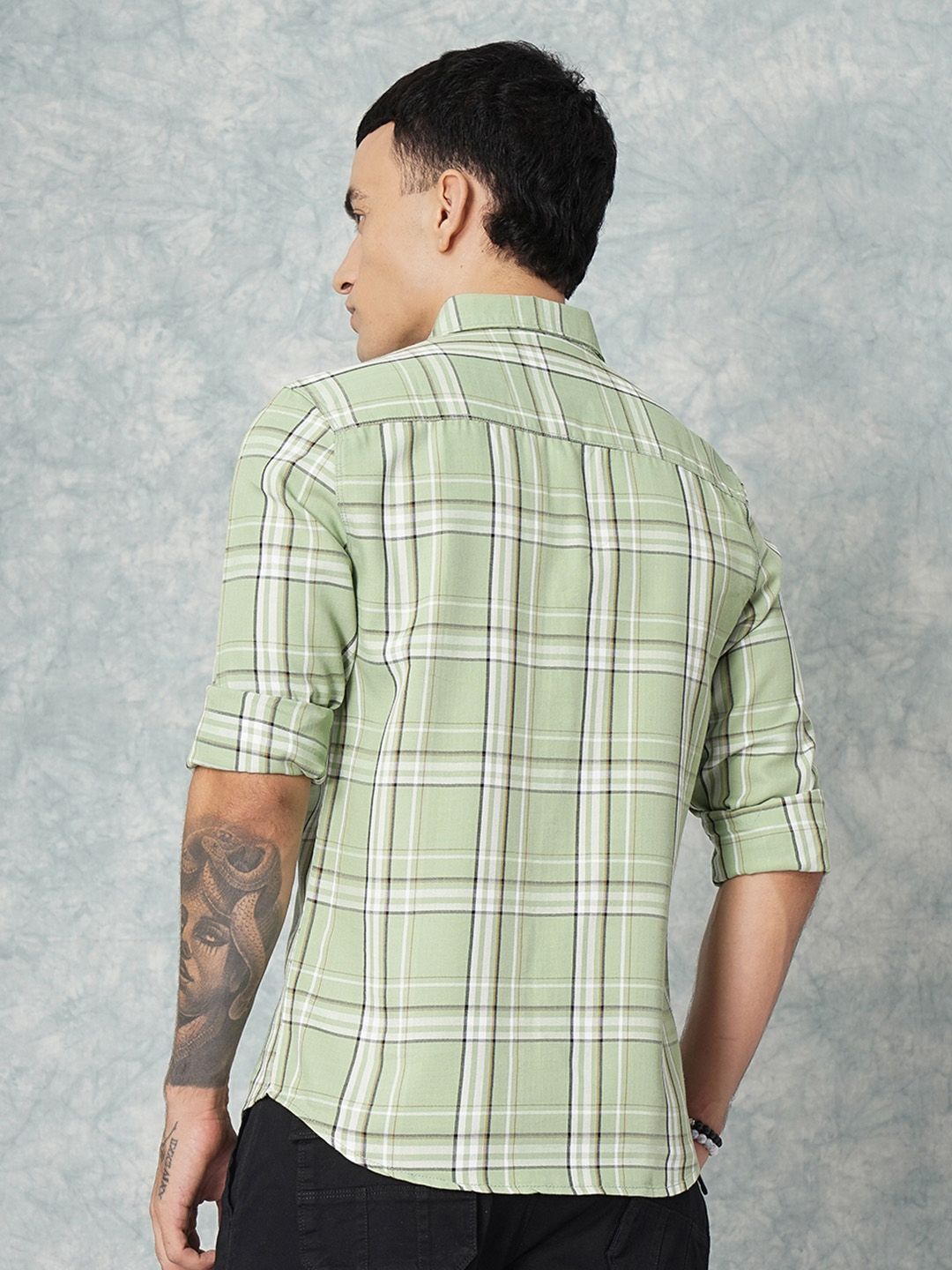 The Indian Garage Co Men Regular Fit Checked Casual Shirt