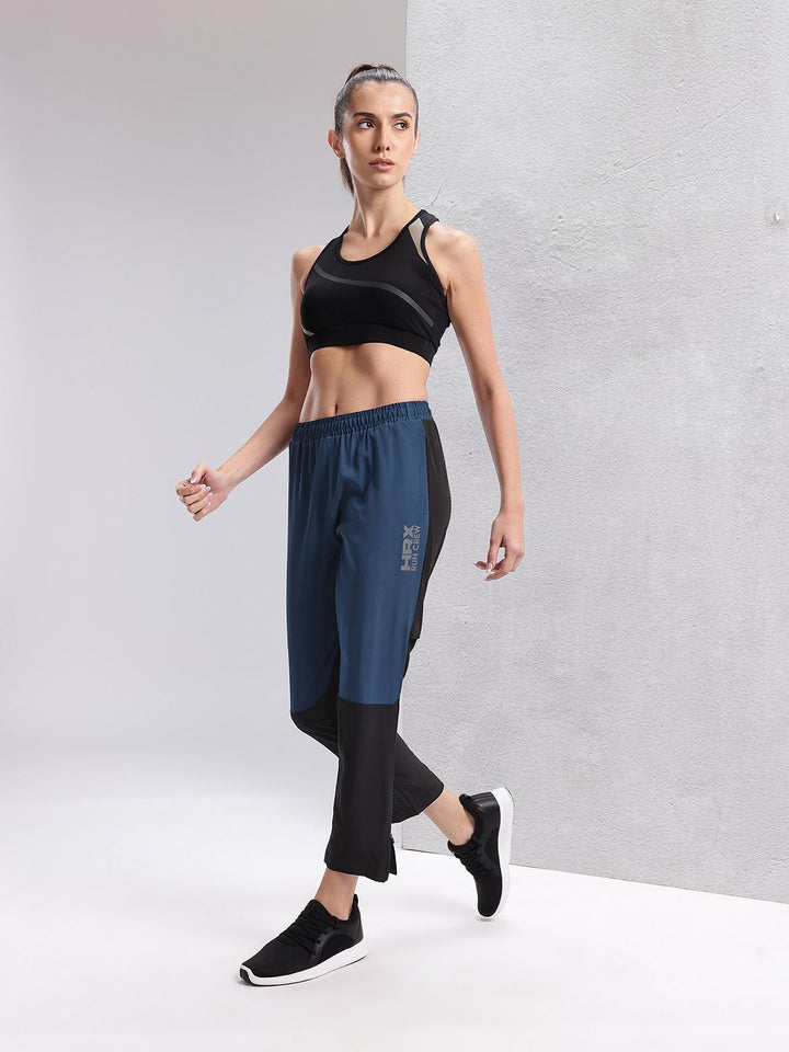 HRX by Hrithik Roshan Women Colourblocked Rapid-Dry Running Cropped Track Pants