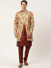 SOJANYA Motif Etnik Sawi Lelaki Bercetak Kurta dengan Churidar