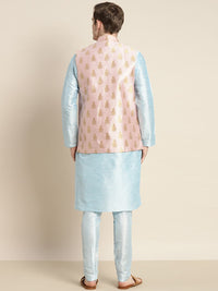 SOJANYA Men Blue Ethnic Motifs Kurta with Churidar