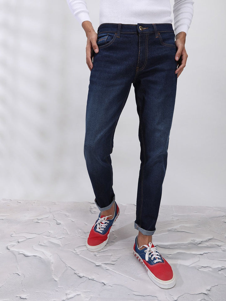 The Indian Garage Co Men Blue Slim Fit Mid-Rise Clean Look Jeans