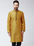 SOJANYA Men Mustard Printed Straight Kurta