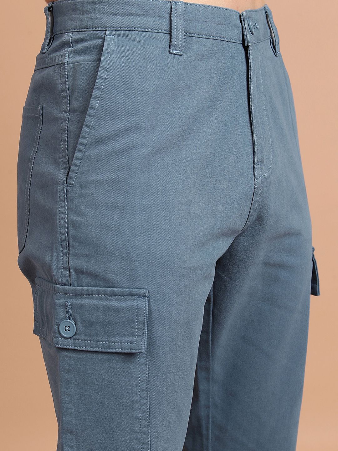 HIGHLANDER Men Tapered Fit Pure Cotton Cargo Trouser