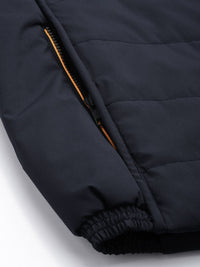 The Indian Garage Co Men Zip-Front Bomber Jacket with Detachable Hood