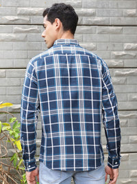 Thomas Scott Premium Slim Fit Tartan Checked Button-Down Collar Casual Shirt