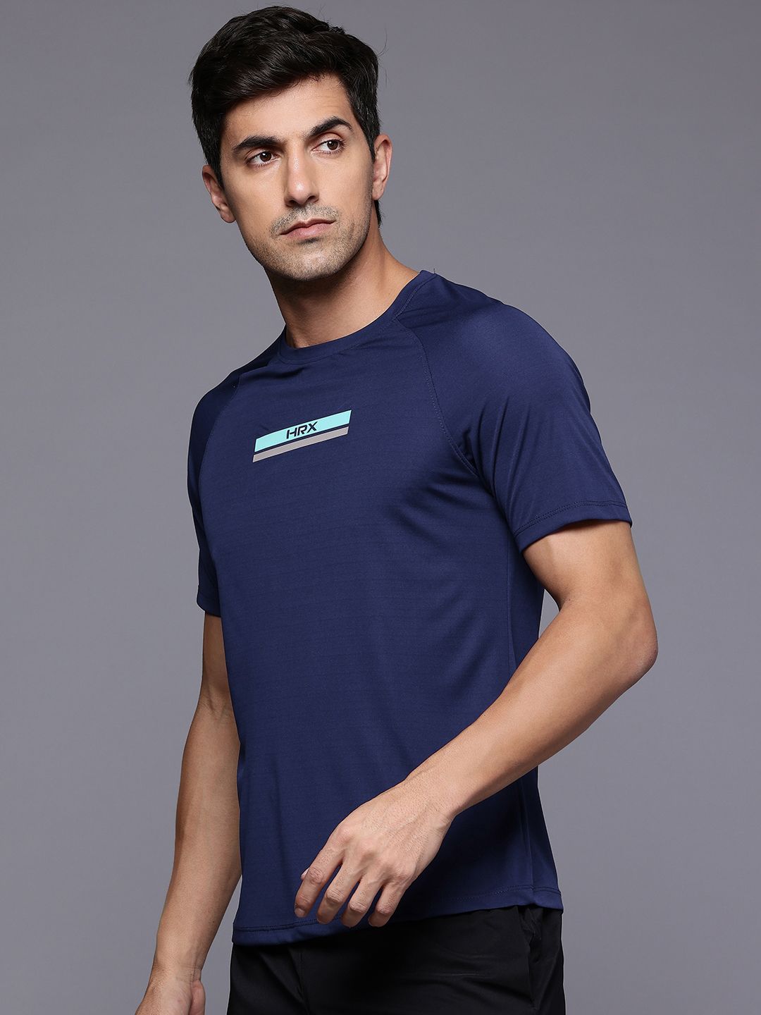 HRX by Hrithik Roshan Airflow Brand Logo Printed Rapid-Dry Running Ultralite T-shirt