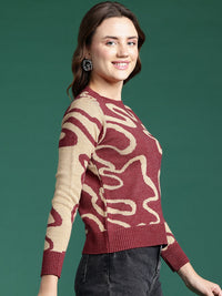 DressBerry Women Abstract Acrylic Pullover