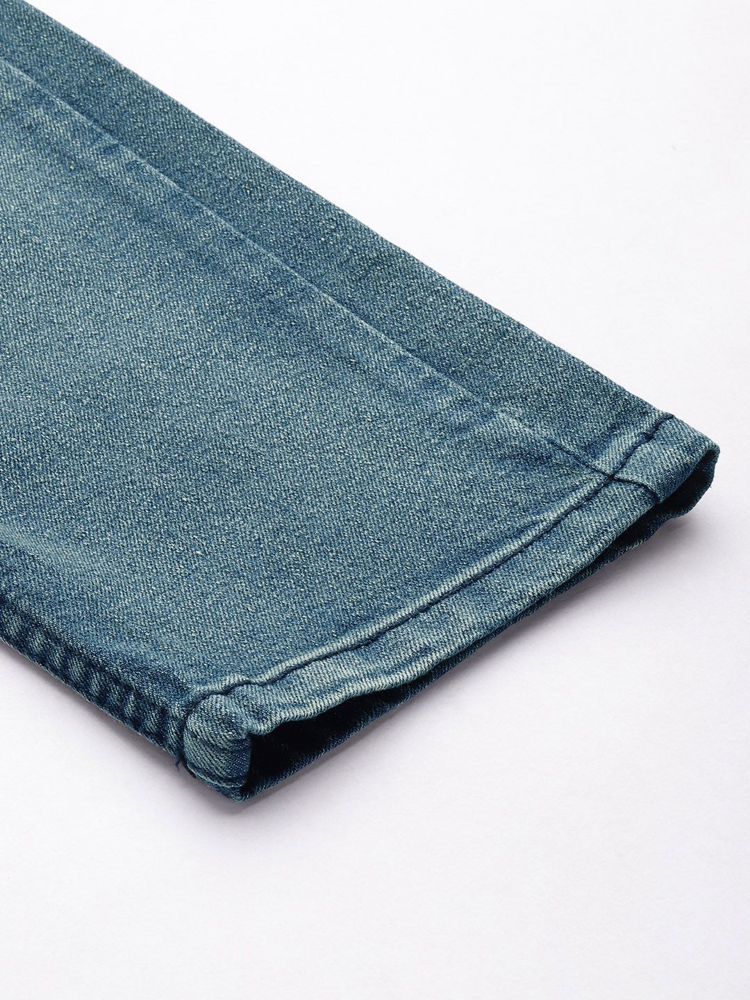 The Indian Garage Co Men Blue Slim Fit Low Distress Light Fade Ombre Stretchable Jeans