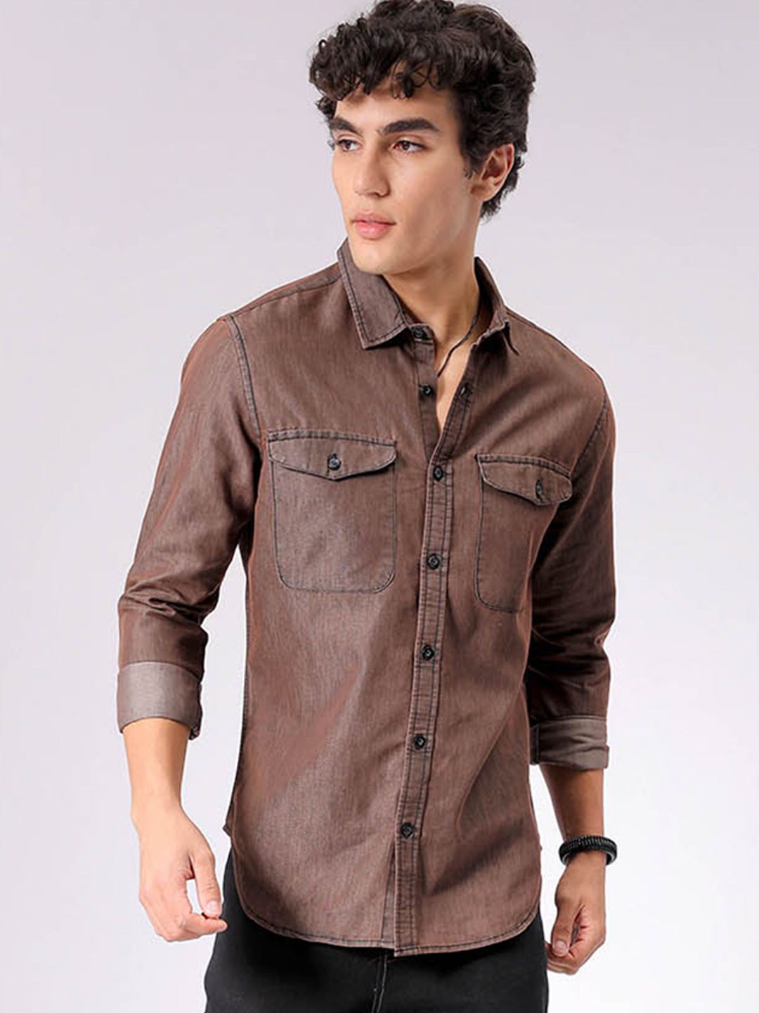 The Indian Garage Co Spread Collar Long Sleeves Casual Shirt