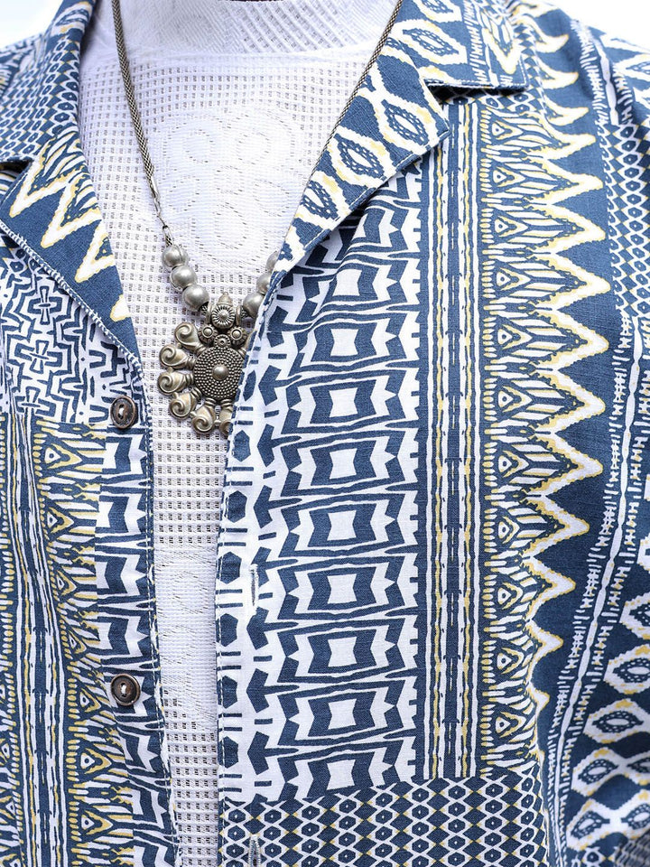 The Indian Garage Co Men Relaxed Fit Indie Printed Resortwear Shirt
