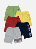 HELLCAT Boys Pack of 5 Typography Printed Shorts