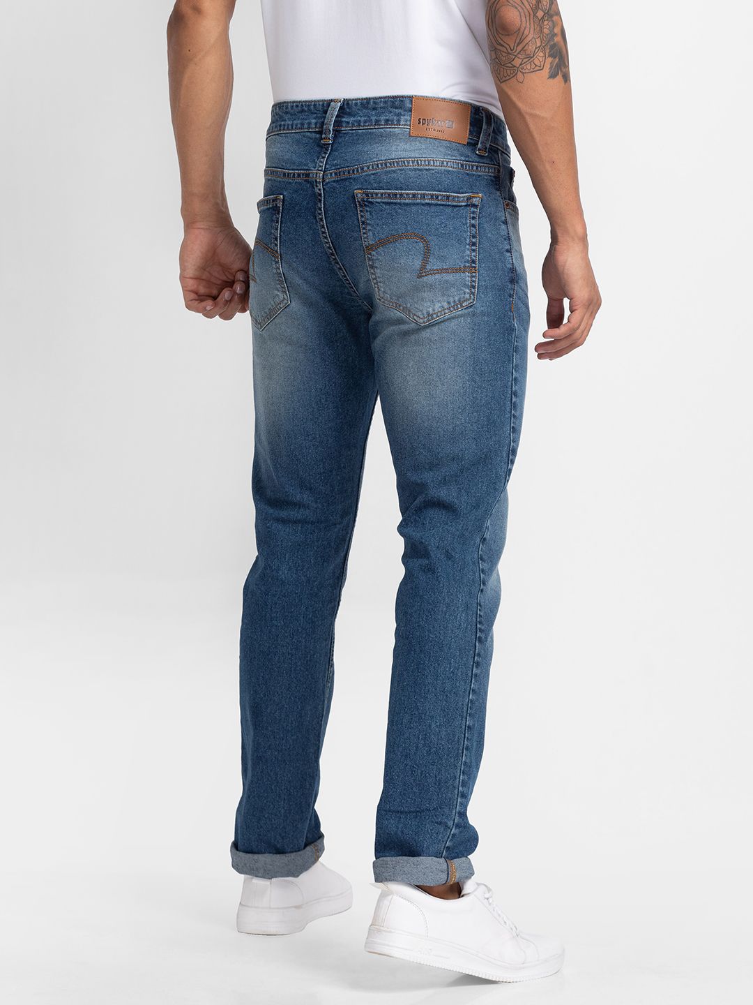 SPYKAR Men Straight Fit Light Fade Stretchable Jeans
