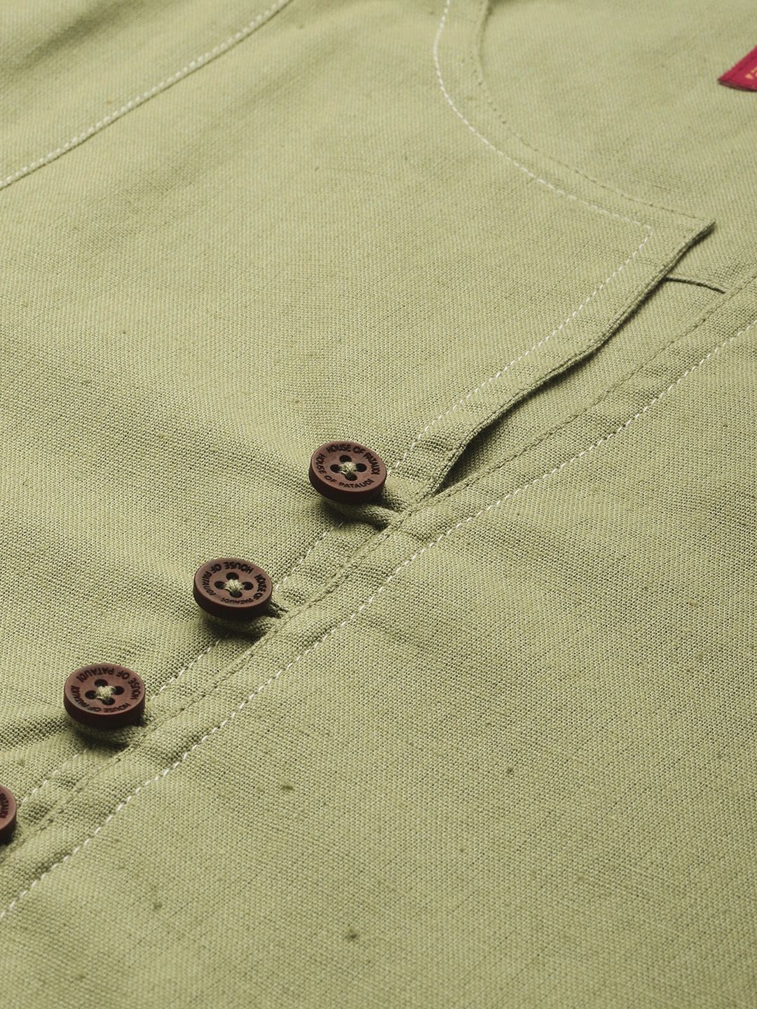 House of Pataudi Solid Cotton Linen Jashn Kurta