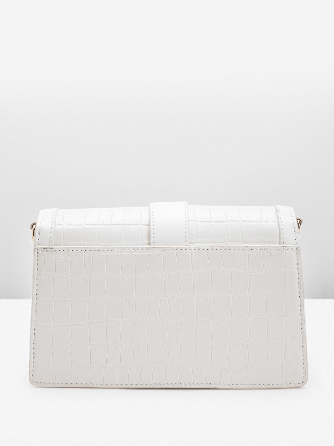 Lino Perros Croc-Textured Structured Sling Bag