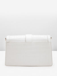 Lino Perros Croc-Textured Structured Sling Bag