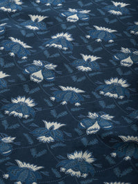 Anouk Women Navy Blue & Off-White Printed Straight Kurta