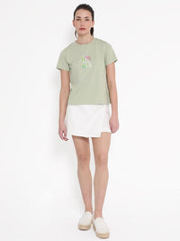 RAREISM HANNA Round Shaped Short Sleeves Cotton T-shirt