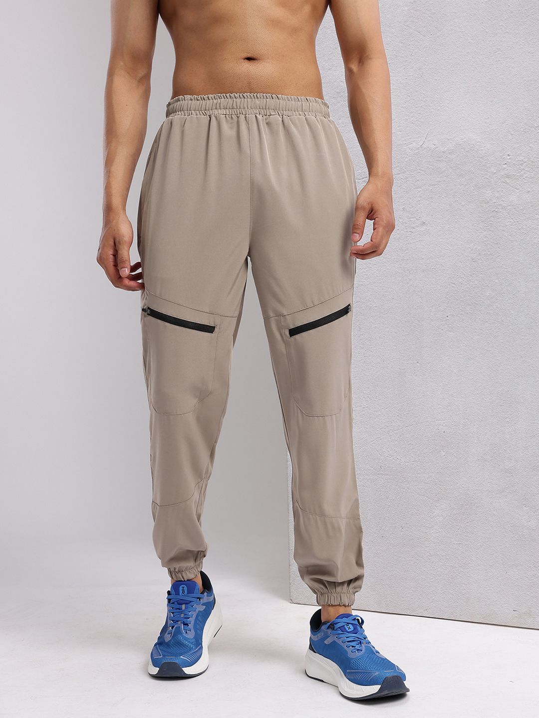 HRX by Hrithik Roshan Men Mid-Rise  Rapid-Dry Training Joggers with Zip Detailing