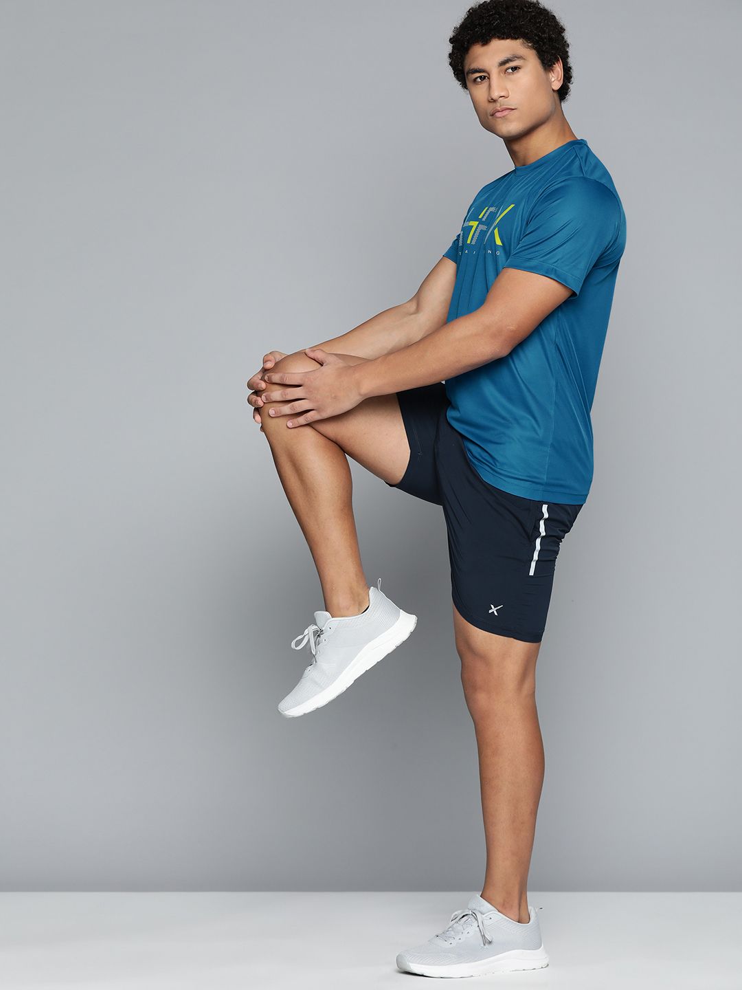 HRX By Hrithik Roshan Training Men Blue Beast Rapid-Dry Brand Carrier T-shirt