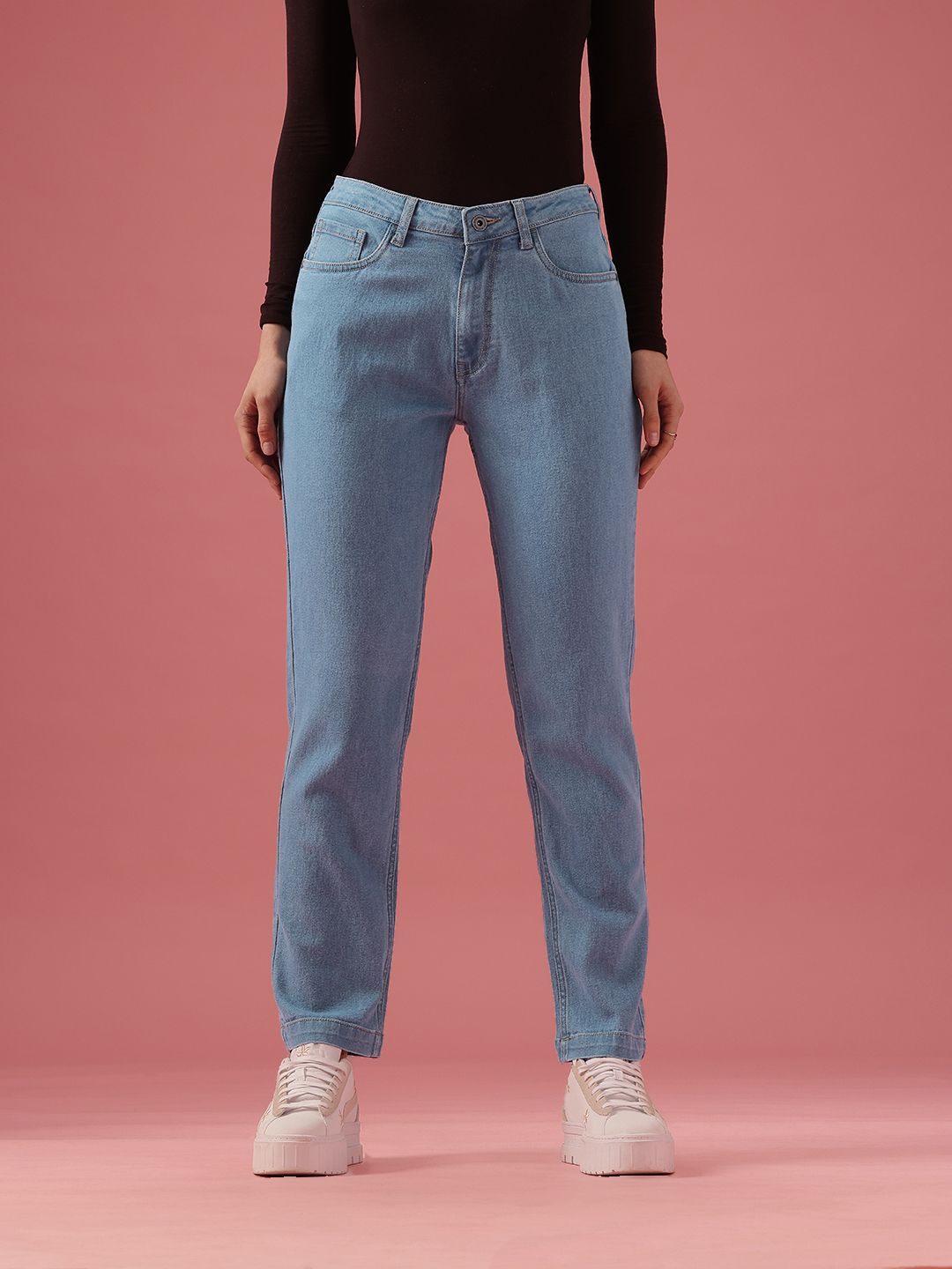 DressBerry Women Boyfriend Fit High-Rise Light Fade Stretchable Jeans