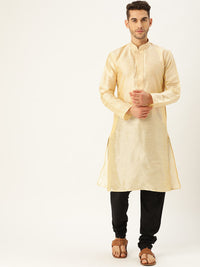 SOJANYA Men Beige Solid Straight Kurta
