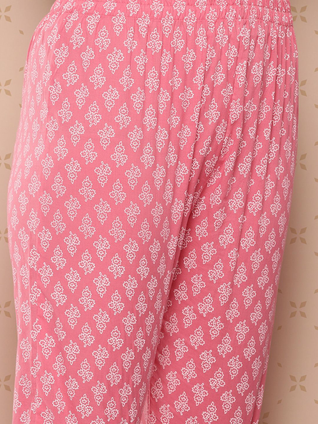 KALINI Pure Cotton Ethnic Motifs Printed Anarkali Kurta With Trousers & With Dupatta