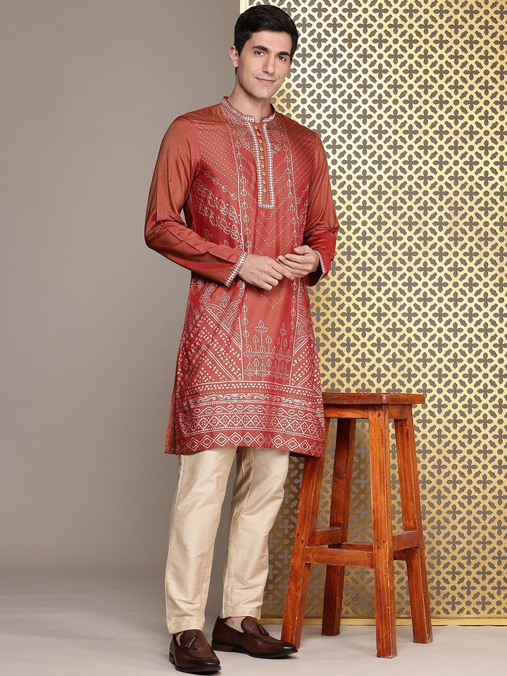 House of Pataudi Jashn Ethnic Motifs Indie Printed Sequinned Kurta