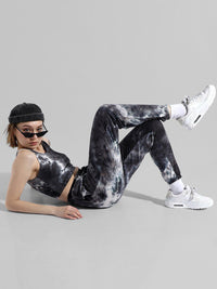Campus Sutra Tie-Dye Printed Crop Top & Joggers Co-Ord Set