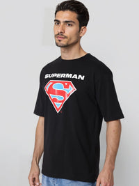 The Indian Garage Co Men Superman Graphic Printed Pure Cotton Relaxed Fit T-shirt