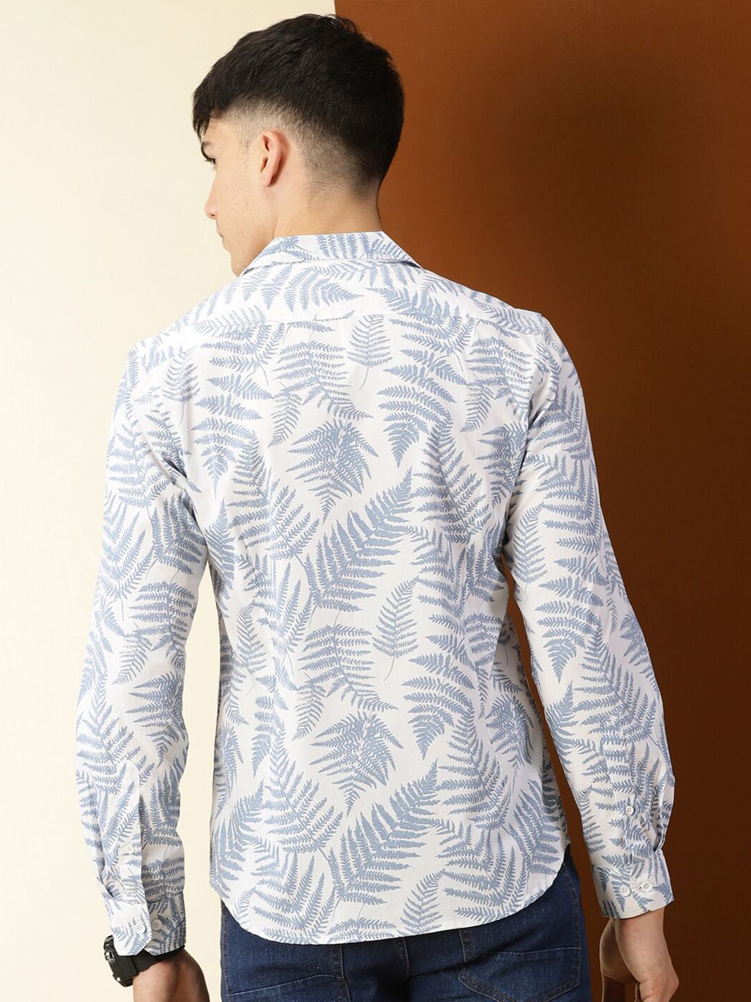 Thomas Scott Classic Floral Printed Cuban Collar Cotton Casual Shirt