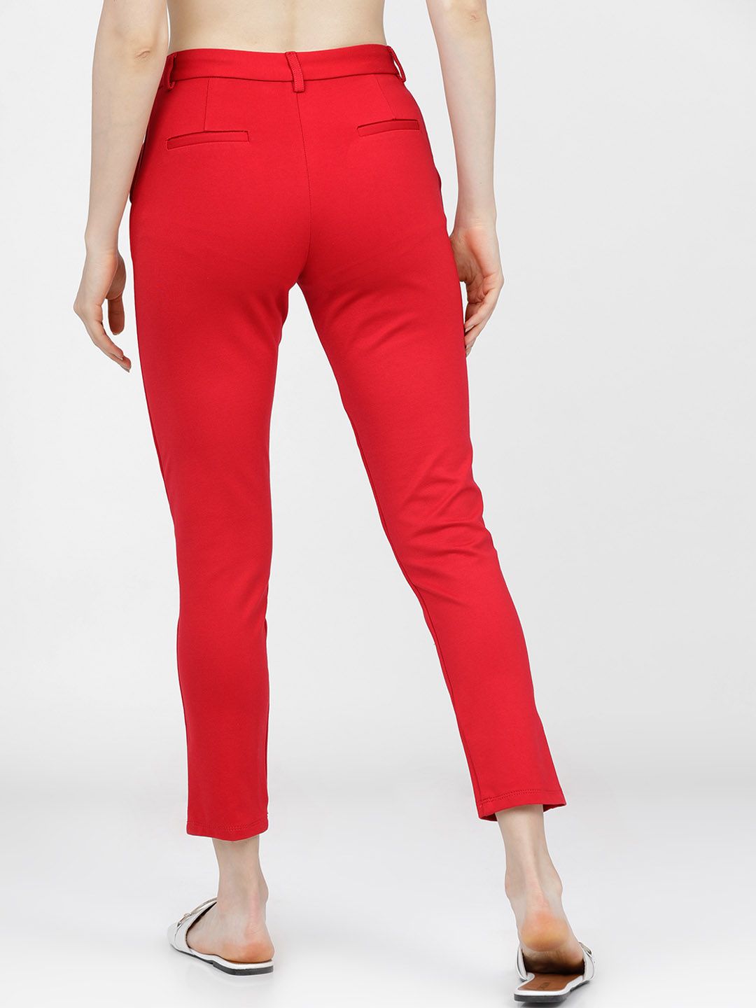 Tokyo Talkies Women Red Slim Fit Trousers
