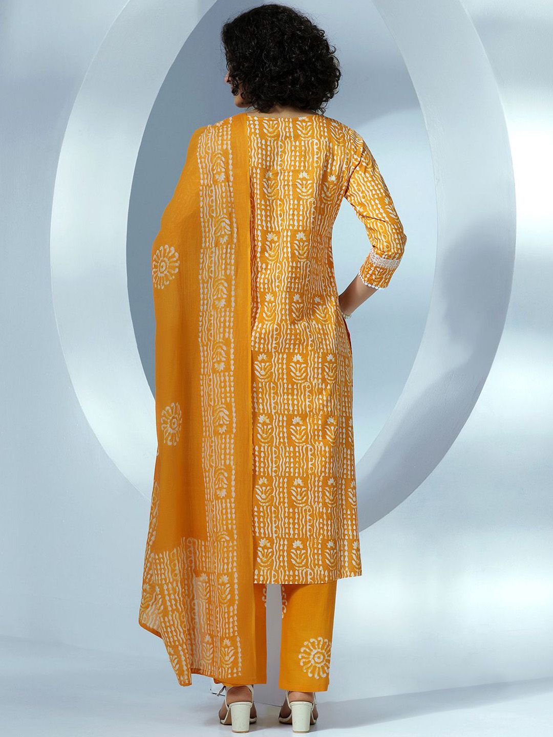 Libas Women Ethnic Motifs Printed Regular Pure Cotton Kurta with Trousers & With Dupatta