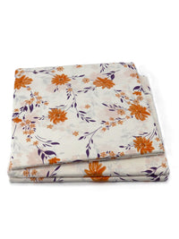 BOMBAY DYEING Vintage Mustard Printed Pure Cotton 180 TC  Bedsheet Set 1.52 m X 2.28 m
