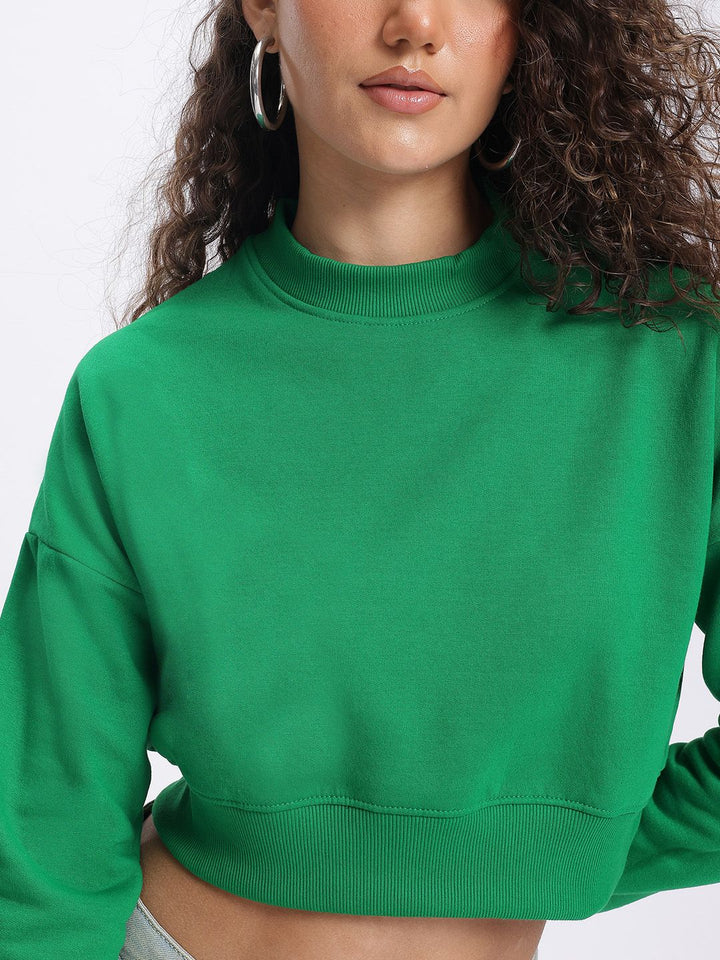 DressBerry Streetstyle Edge Graphic Print Drop-Shoulder Crop Sweatshirt