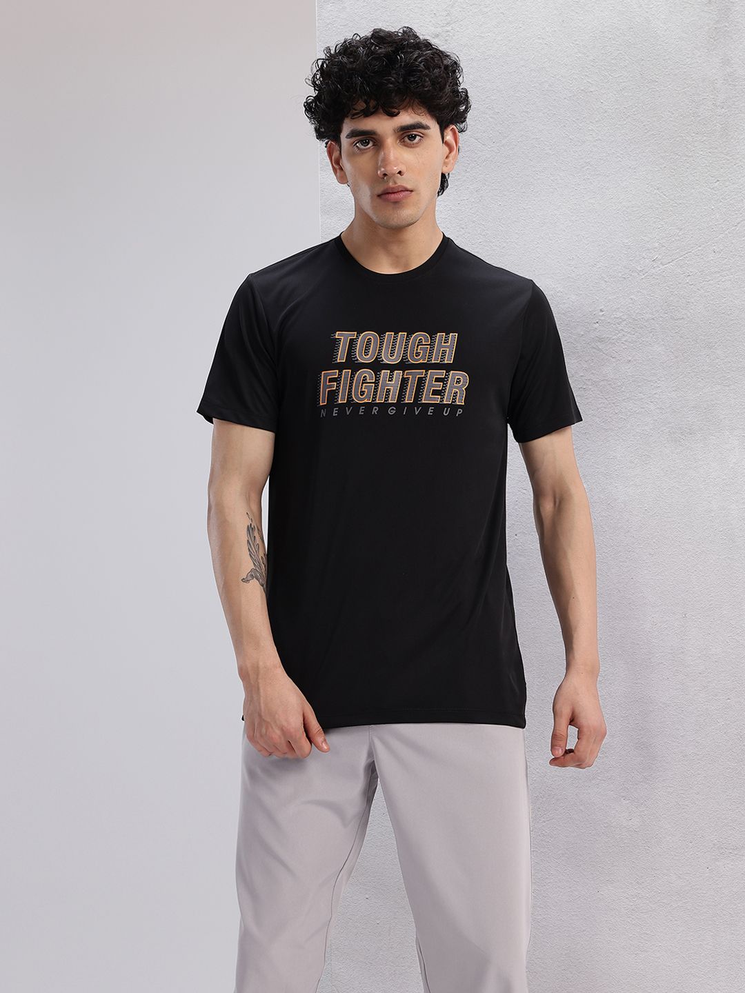 HRX by Hrithik Roshan Men Typography Printed Rapid-Dry Training T-shirt