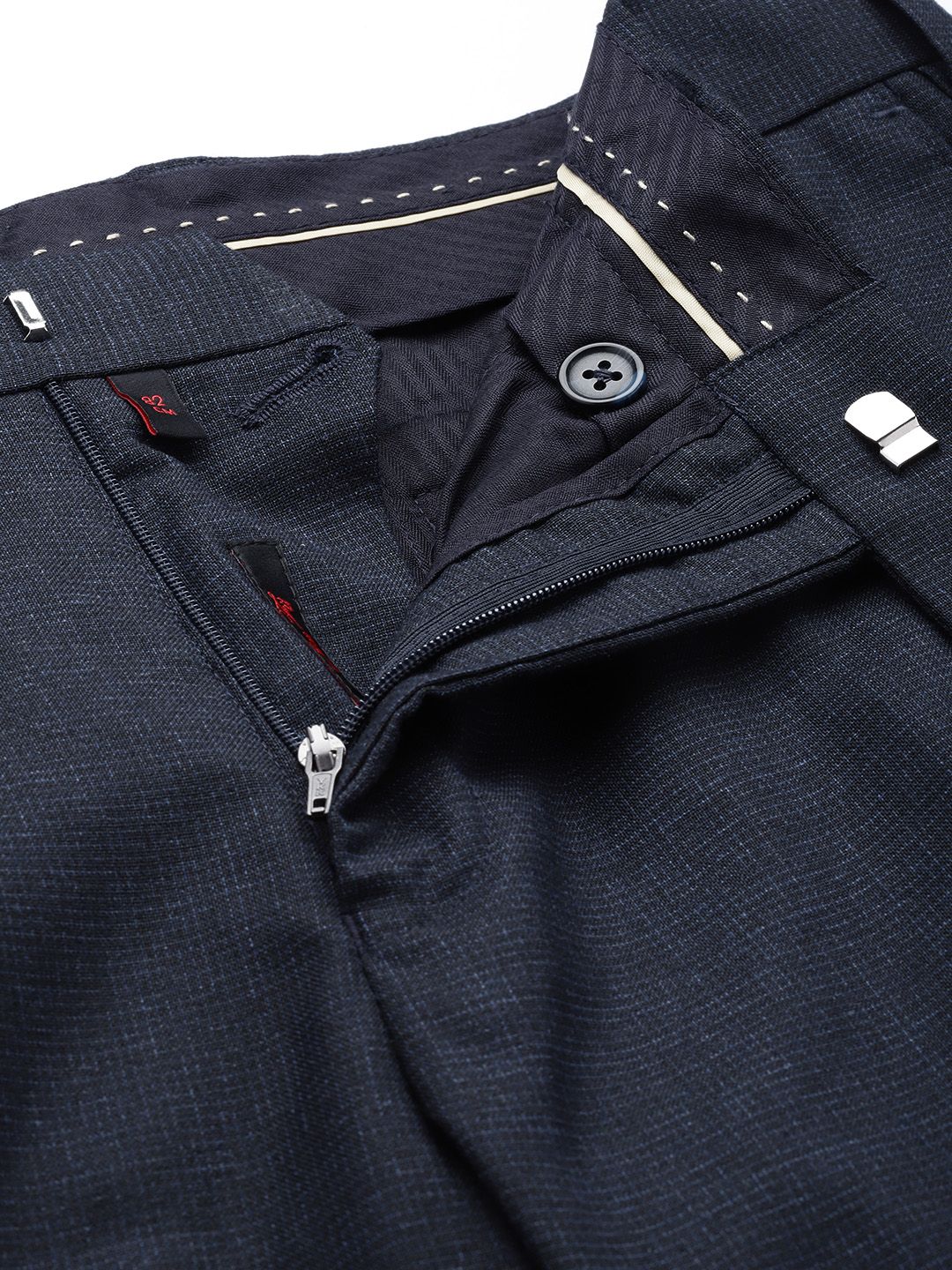 Raymond Men Textured Slim Fit Formal Trousers