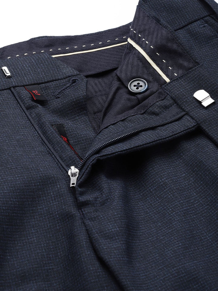 Raymond Men Textured Slim Fit Formal Trousers