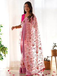 Saree mall Floral Embroidered Organza Saree