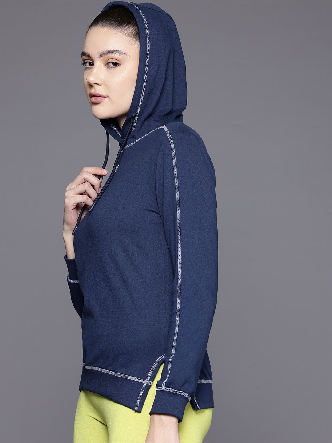 HRX by Hrithik Roshan Hooded Up-Front Stitch Training Sweatshirt